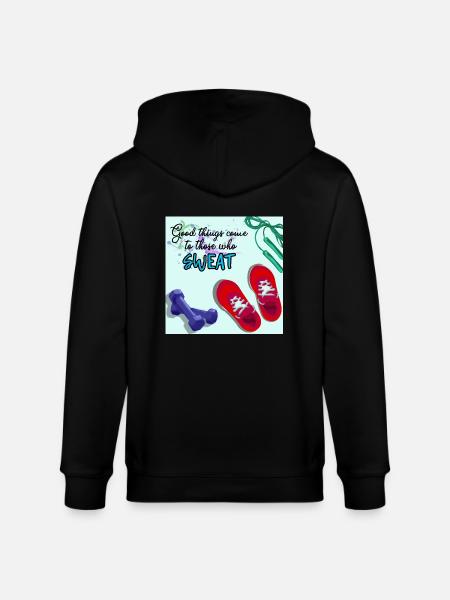 GOOD THINGS COME with fitness - Stanley/Stella CULTIVATOR Unisex Organic Hooded Jacket - black