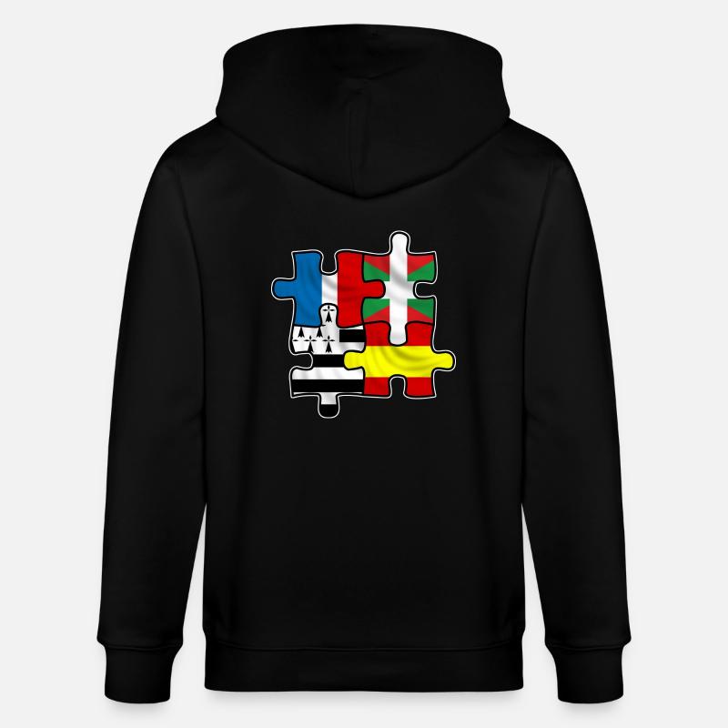 puzzle euskadi breizh - Veste à capuche bio CULTIVATOR Stanley/Stella Unisexe - noir
