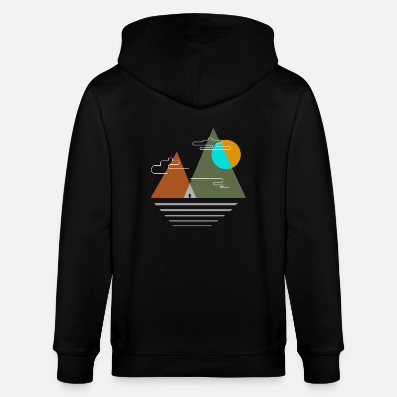 Camping in den Bergen - Stanley/Stella Unisex Bio-Kapuzenjacke CULTIVATOR  - Schwarz