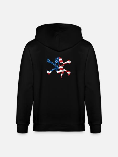 Pirate flag - Stanley/Stella CULTIVATOR Unisex Organic Hooded Jacket - black