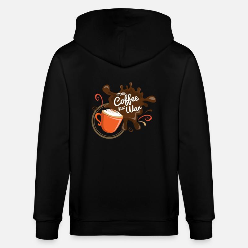 Make Coffee Not War - Stanley/Stella Unisex Bio-Kapuzenjacke CULTIVATOR - Schwarz