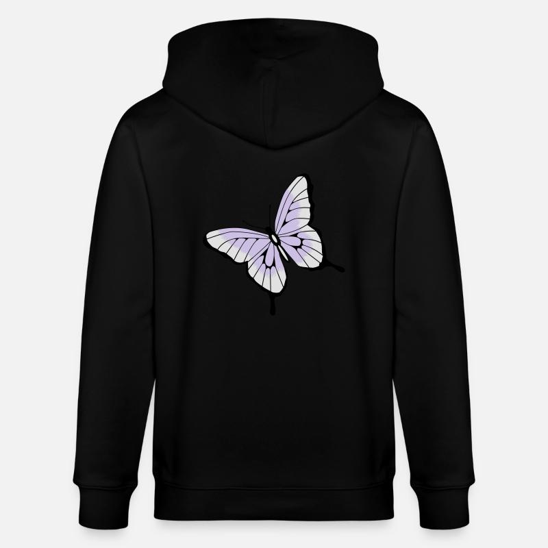 Schmetterling - Stanley/Stella Unisex Bio-Kapuzenjacke CULTIVATOR  - Schwarz