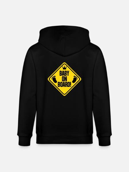 baby_on_board_b - Stanley/Stella CULTIVATOR Unisex Organic Hooded Jacket - black