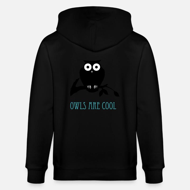 owls are cool - Stanley/Stella Unisex Bio-Kapuzenjacke CULTIVATOR  - Schwarz