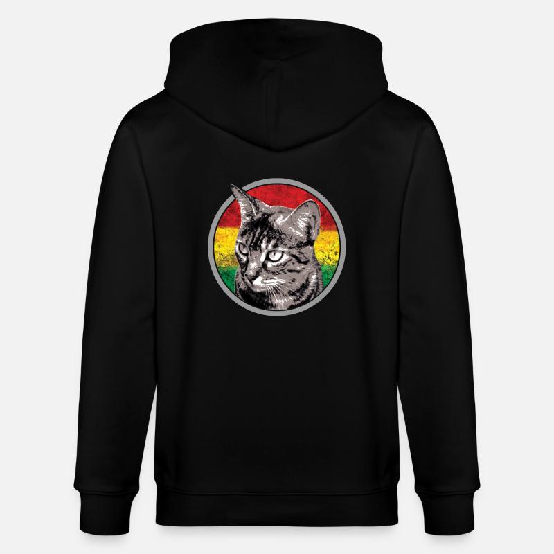 Chat reggae - Veste à capuche bio CULTIVATOR Stanley/Stella Unisexe - noir