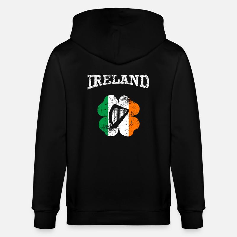 Ireland_grunge - Veste à capuche bio CULTIVATOR Stanley/Stella Unisexe - noir