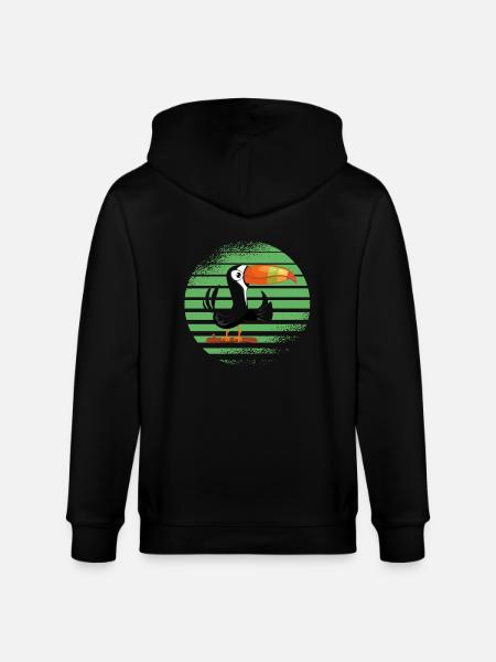 Tropical bird toucan - Stanley/Stella CULTIVATOR Unisex Organic Hooded Jacket - black