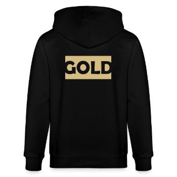 Gold - Stanley/Stella Unisex Bio-Kapuzenjacke CULTIVATOR  - Schwarz - Hinten - Anna (173cm)