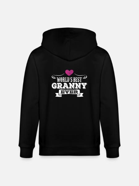 World's Best Granny Ever - Stanley/Stella CULTIVATOR  Unisex Organic Hooded Jacket - black