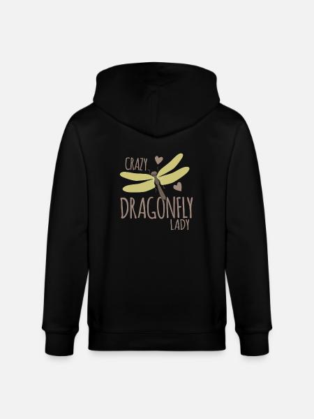Crazy dragonfly lady - Stanley/Stella CULTIVATOR  Unisex Organic Hooded Jacket - black