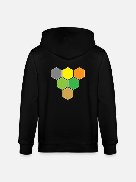 Hexagons v victory - Stanley/Stella CULTIVATOR  Unisex Organic Hooded Jacket - black