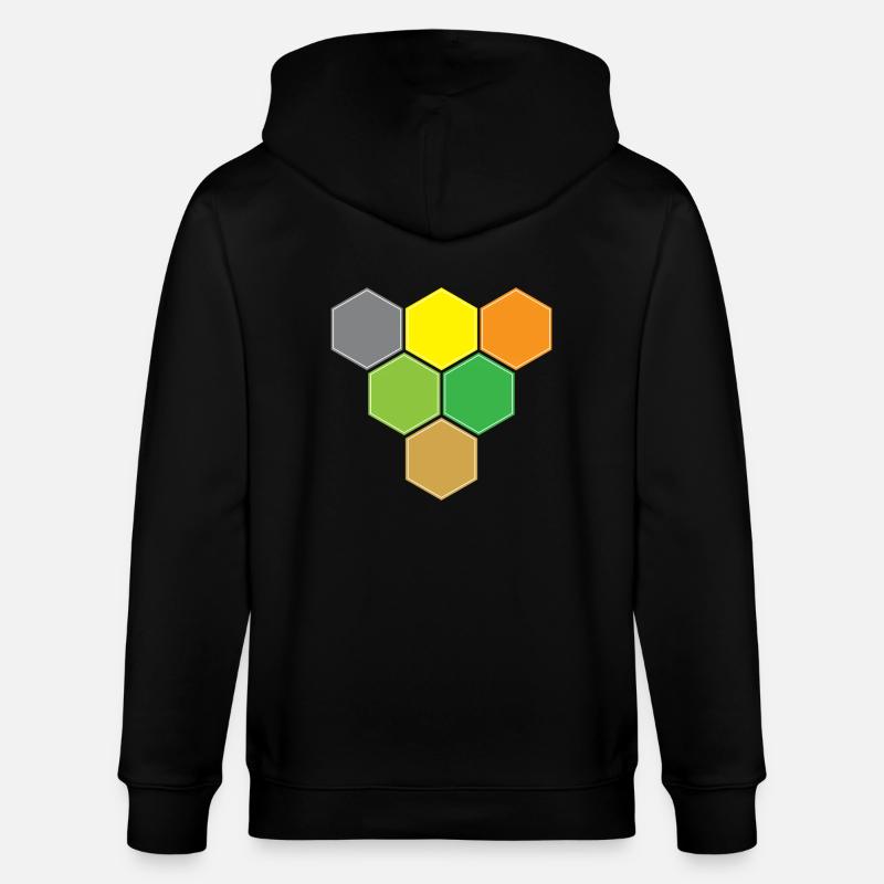 Hexagons v victory - Stanley/Stella CULTIVATOR  Unisex Organic Hooded Jacket - black