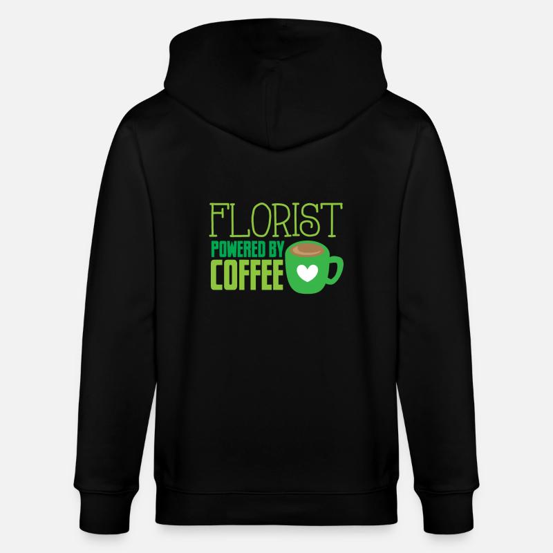 Blumengeschäft mit Kaffee - Stanley/Stella Unisex Bio-Kapuzenjacke CULTIVATOR  - Schwarz