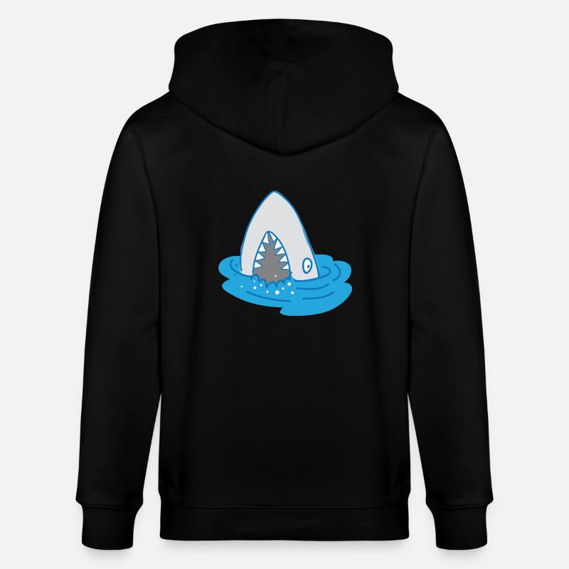 requin à bouche ouverte - Veste à capuche bio CULTIVATOR Stanley/Stella Unisexe - noir