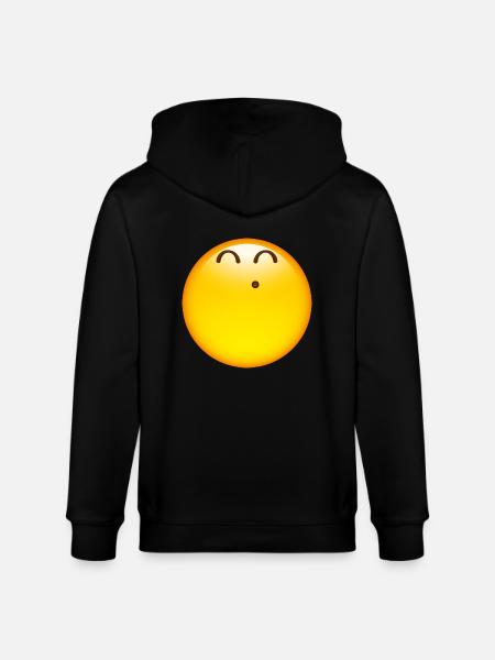 Smiley Glossy Happy Whistle - Stanley/Stella CULTIVATOR  Unisex Organic Hooded Jacket - black