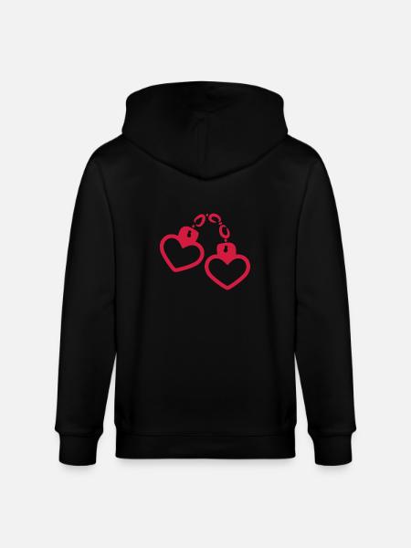 Handcuff heart - Stanley/Stella CULTIVATOR  Unisex Organic Hooded Jacket - black