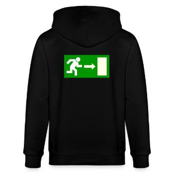 Exit sign template to personalize - Stanley/Stella CULTIVATOR  Unisex Organic Hooded Jacket - black - Back - Anna (173cm)