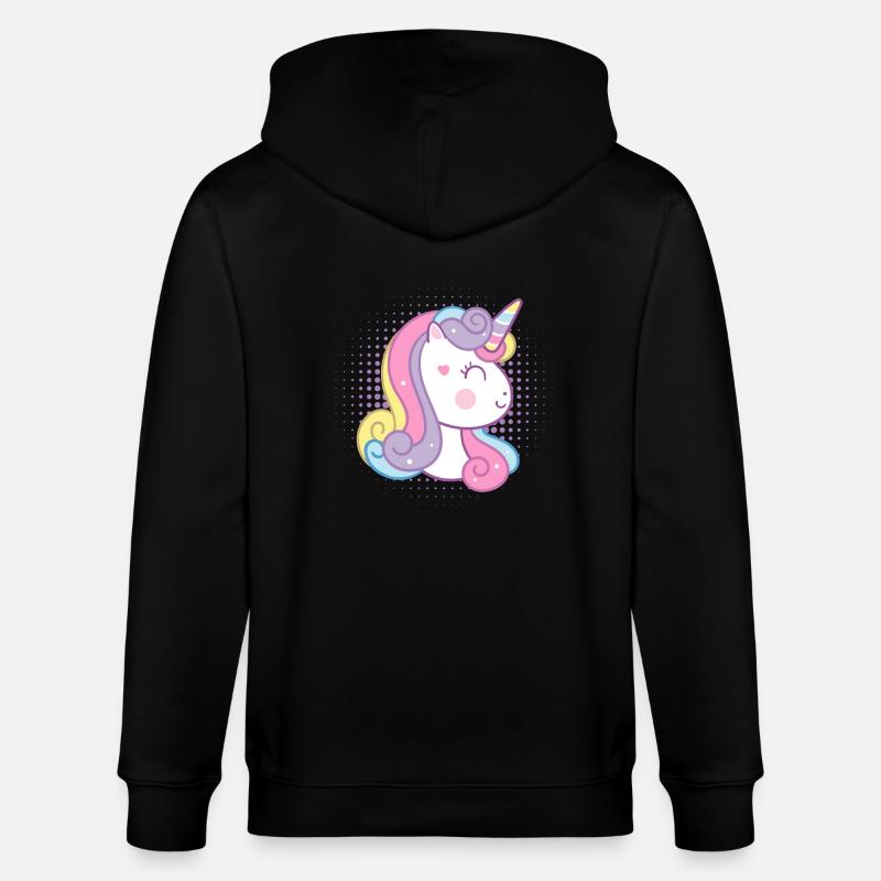 Süßes Einhorn - Stanley/Stella Unisex Bio-Kapuzenjacke CULTIVATOR  - Schwarz
