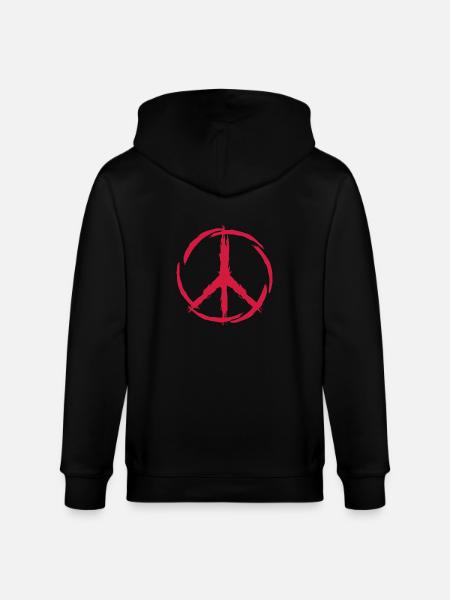 Peace Symbol Freedom - Stanley/Stella CULTIVATOR Unisex Organic Hooded Jacket - black
