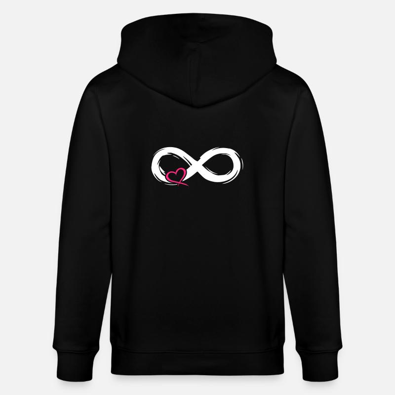 Symbole d'amour infini avec coeur - Veste à capuche bio CULTIVATOR Stanley/Stella Unisexe - noir