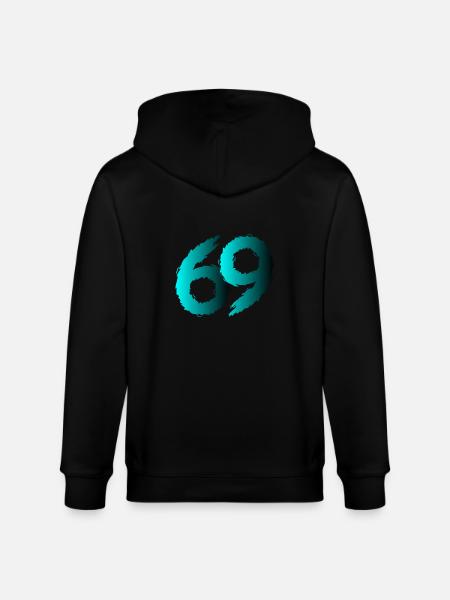 69 symbol number sixty nine - Stanley/Stella CULTIVATOR Unisex Organic Hooded Jacket - black