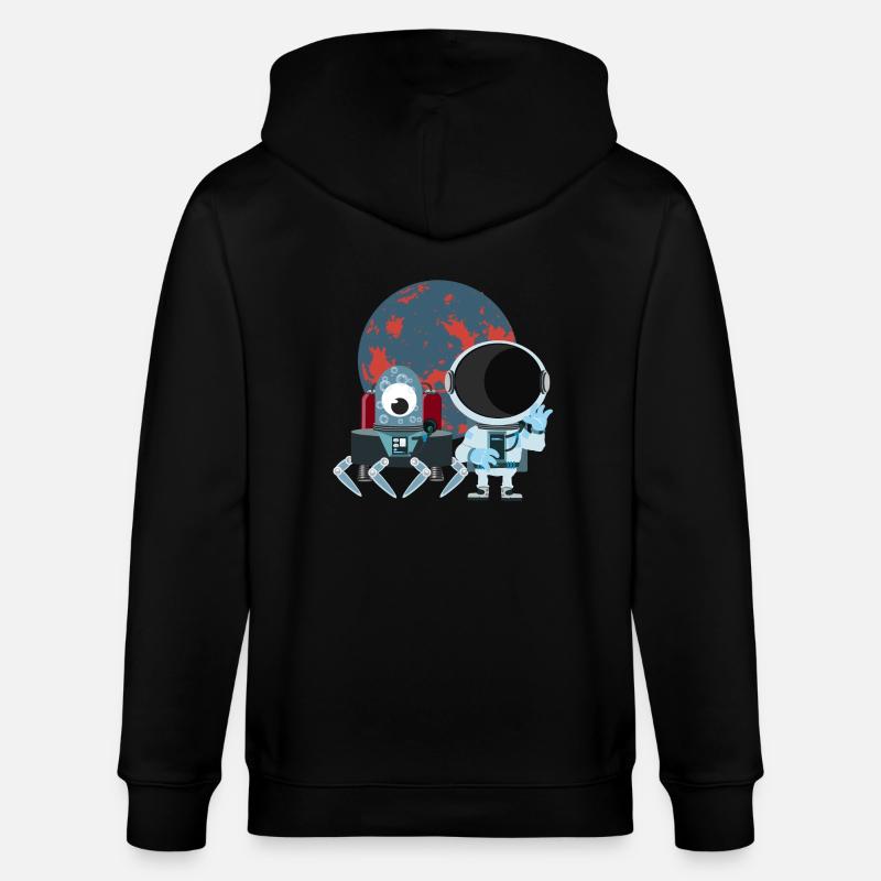 Raumfahrt mit Astronaut - Stanley/Stella Unisex Bio-Kapuzenjacke CULTIVATOR  - Schwarz
