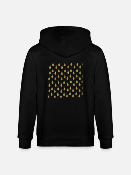 Ananas-Muster, tropische Frucht-Liebhaber-Geschenk - Stanley/Stella Unisex Bio-Kapuzenjacke CULTIVATOR  - Schwarz
