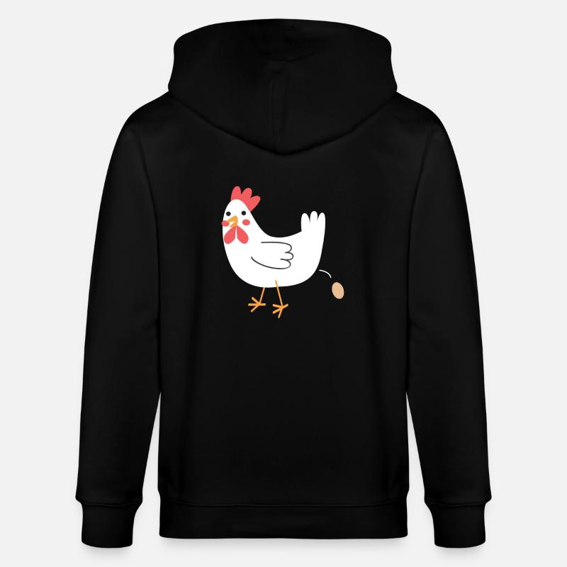 Huhn ein Ei! - Stanley/Stella Unisex Bio-Kapuzenjacke CULTIVATOR  - Schwarz
