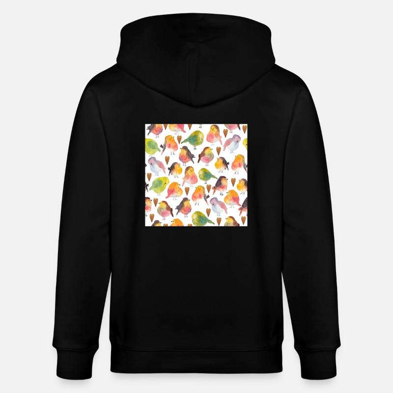 Petits oiseaux 2 - Veste à capuche bio CULTIVATOR Stanley/Stella Unisexe - noir