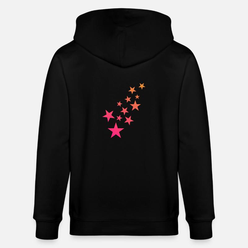 Stern Sternchen Muster Dekoration - Stanley/Stella Unisex Bio-Kapuzenjacke CULTIVATOR  - Schwarz