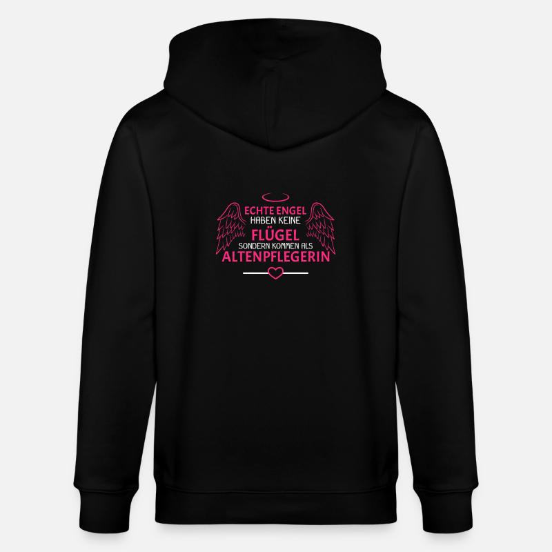 Altenpflegerin Engel Geschenk - Stanley/Stella Unisex Bio-Kapuzenjacke CULTIVATOR  - Schwarz