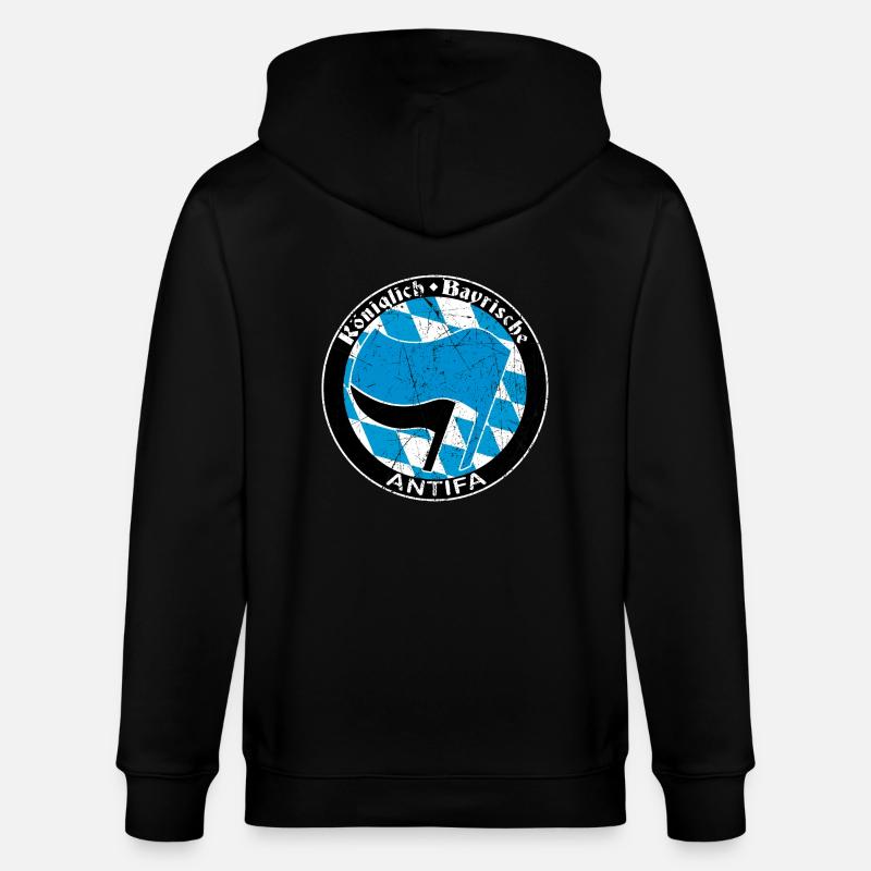 antifa - Stanley/Stella Unisex Bio-Kapuzenjacke CULTIVATOR  - Schwarz