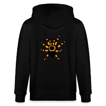 Orangefarbene Knie-Tarantel - Stanley/Stella Unisex Bio-Kapuzenjacke CULTIVATOR  - Schwarz - Hinten - Anna (173cm)