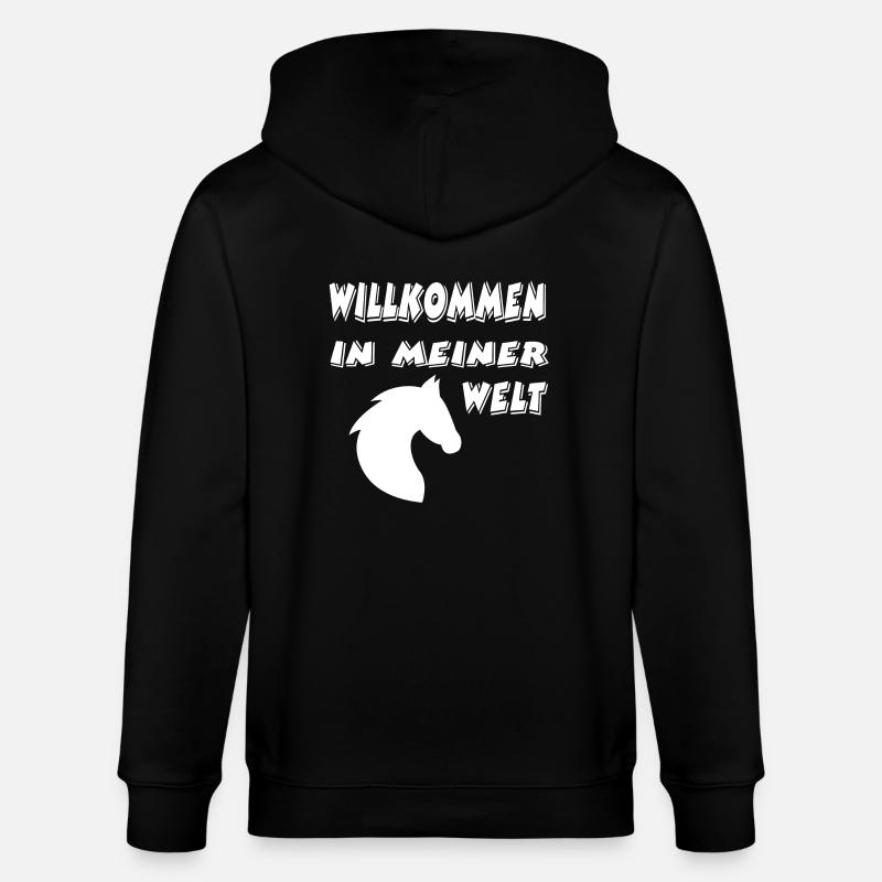 Pferd - Stanley/Stella Unisex Bio-Kapuzenjacke CULTIVATOR  - Schwarz
