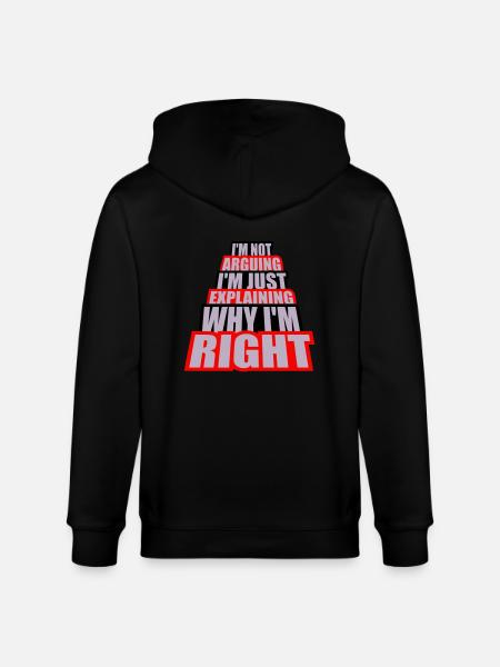 I m not arguing - Stanley/Stella CULTIVATOR Unisex Organic Hooded Jacket - black