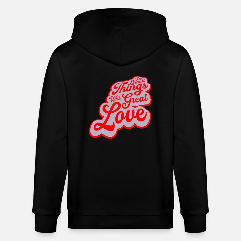 Zitat do small things - Stanley/Stella Unisex Bio-Kapuzenjacke CULTIVATOR - Schwarz