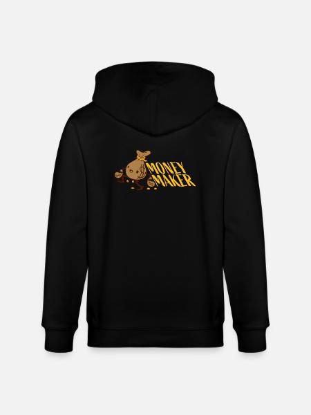 Money Maker glad pengepose - Stanley/Stella økologisk unisex-hættejakke CULTIVATOR  - sort