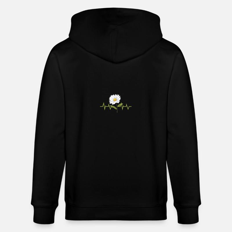 Gänseblümchen Herzschlag - Stanley/Stella Unisex Bio-Kapuzenjacke CULTIVATOR  - Schwarz