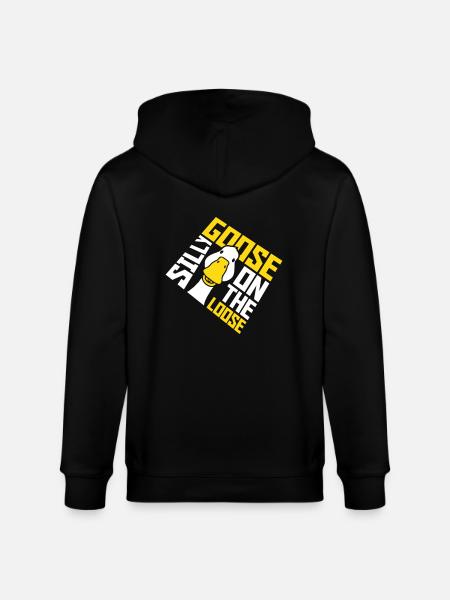 goose on the loose - Stanley/Stella CULTIVATOR Unisex Organic Hooded Jacket - black