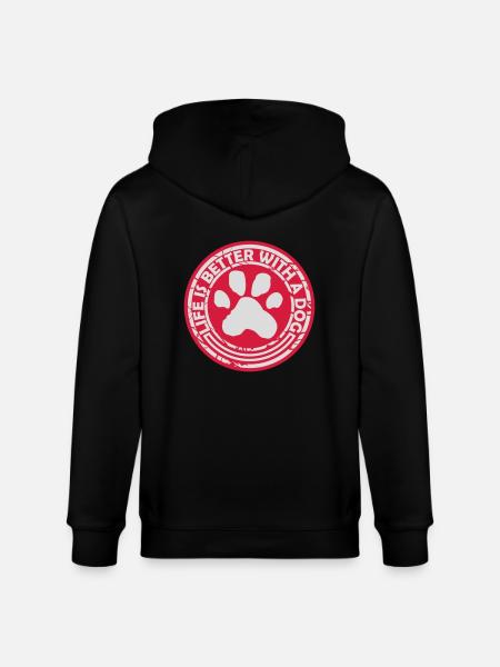 better with a dog - Stanley/Stella CULTIVATOR Unisex Organic Hooded Jacket - black