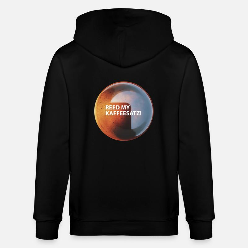 Kaffee "Reed my Kaffeesatz" - Stanley/Stella Unisex Bio-Kapuzenjacke CULTIVATOR - Schwarz