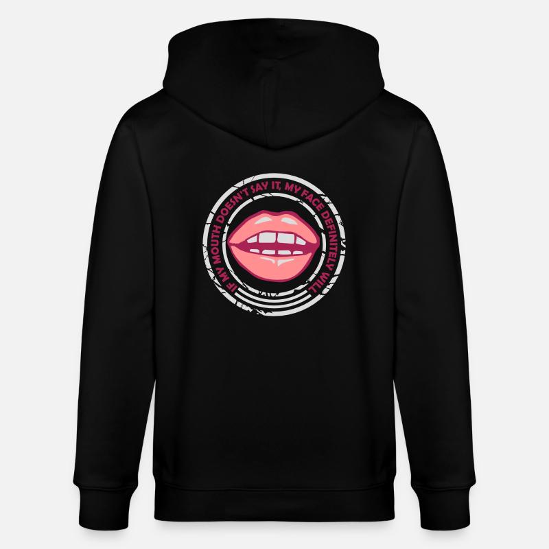 my face definitely will - Stanley/Stella Unisex Bio-Kapuzenjacke CULTIVATOR  - Schwarz
