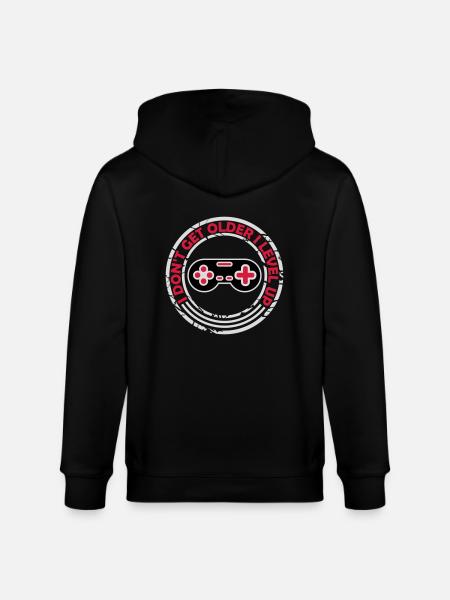 get older level up - Stanley/Stella CULTIVATOR Unisex Organic Hooded Jacket - black