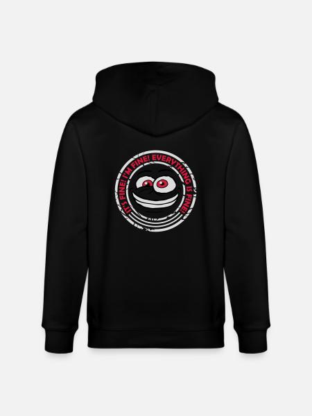 everything is fine quote - Stanley/Stella CULTIVATOR  Unisex Organic Hooded Jacket - black