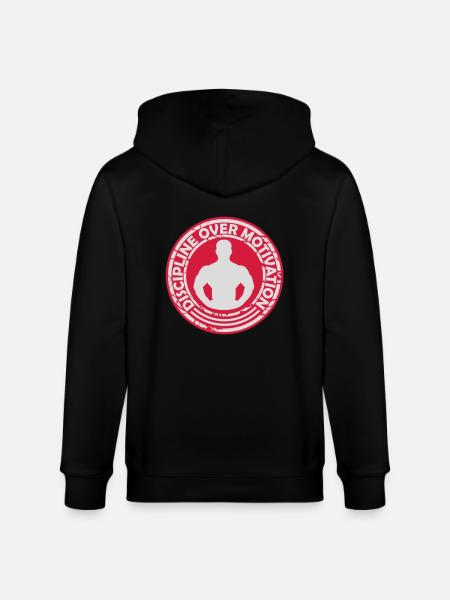 discipline over motivation quote - Stanley/Stella CULTIVATOR Unisex Organic Hooded Jacket - black