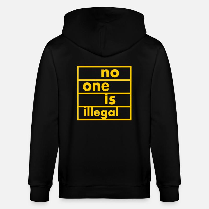 No one is illegal - Stanley/Stella Unisex Bio-Kapuzenjacke CULTIVATOR  - Schwarz