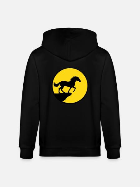 Standing Horse Cliff Moon - Stanley/Stella CULTIVATOR  Unisex Organic Hooded Jacket - black