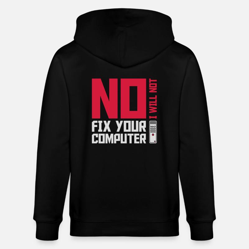 not fix your computer - Stanley/Stella Unisex Bio-Kapuzenjacke CULTIVATOR  - Schwarz