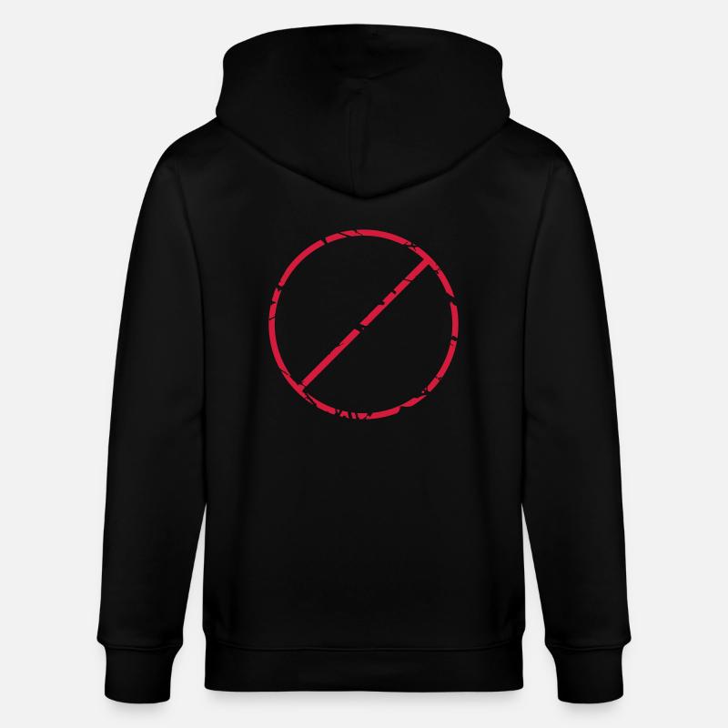 Durchgestrichen Zeichen Stop rund - Stanley/Stella Unisex Bio-Kapuzenjacke CULTIVATOR  - Schwarz