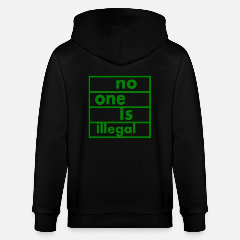 No one is illegal - Stanley/Stella Unisex Bio-Kapuzenjacke CULTIVATOR  - Schwarz